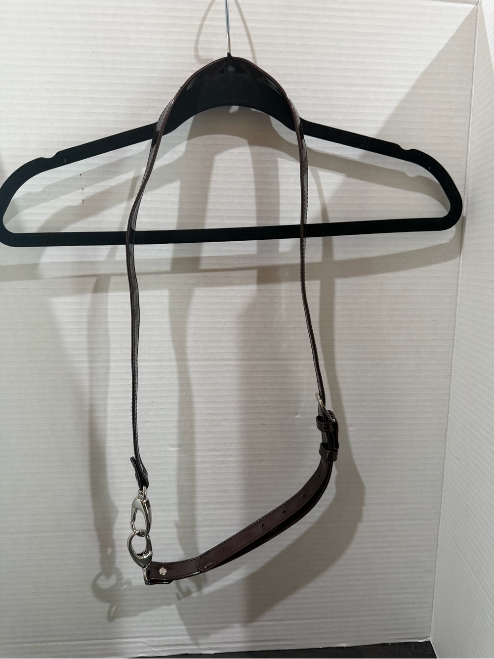 Beigo Metallic Dark Brown Patent Top-Handle Women’s Bag - Picture 12 of 15